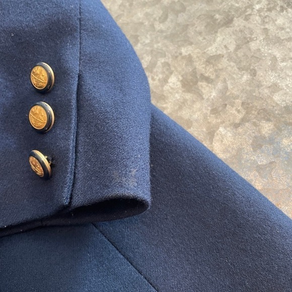 Vintage Pendleton Womens Blazer Jacket Sz 14 Wool Sport Coat USA Navy Blue Gold - Picture 5 of 16